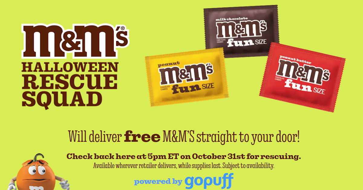 m&ms halloween rescue squad free m&ms