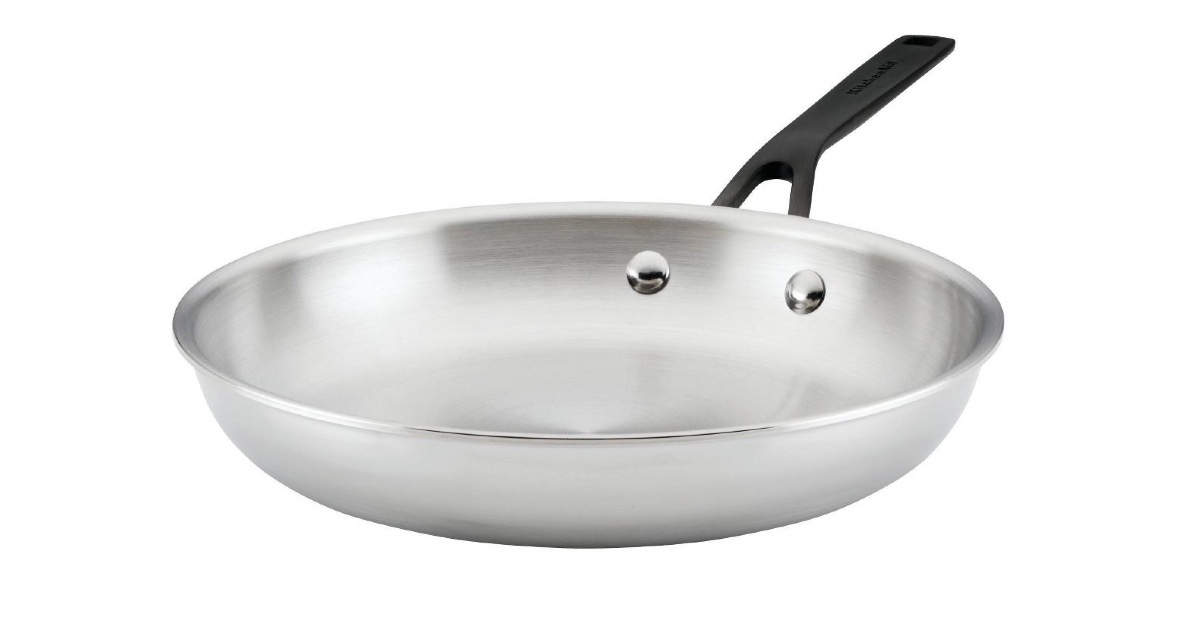 KitchenAid Stainless Steel Induction Frying Pan Silver ONLY 27.99 (Reg