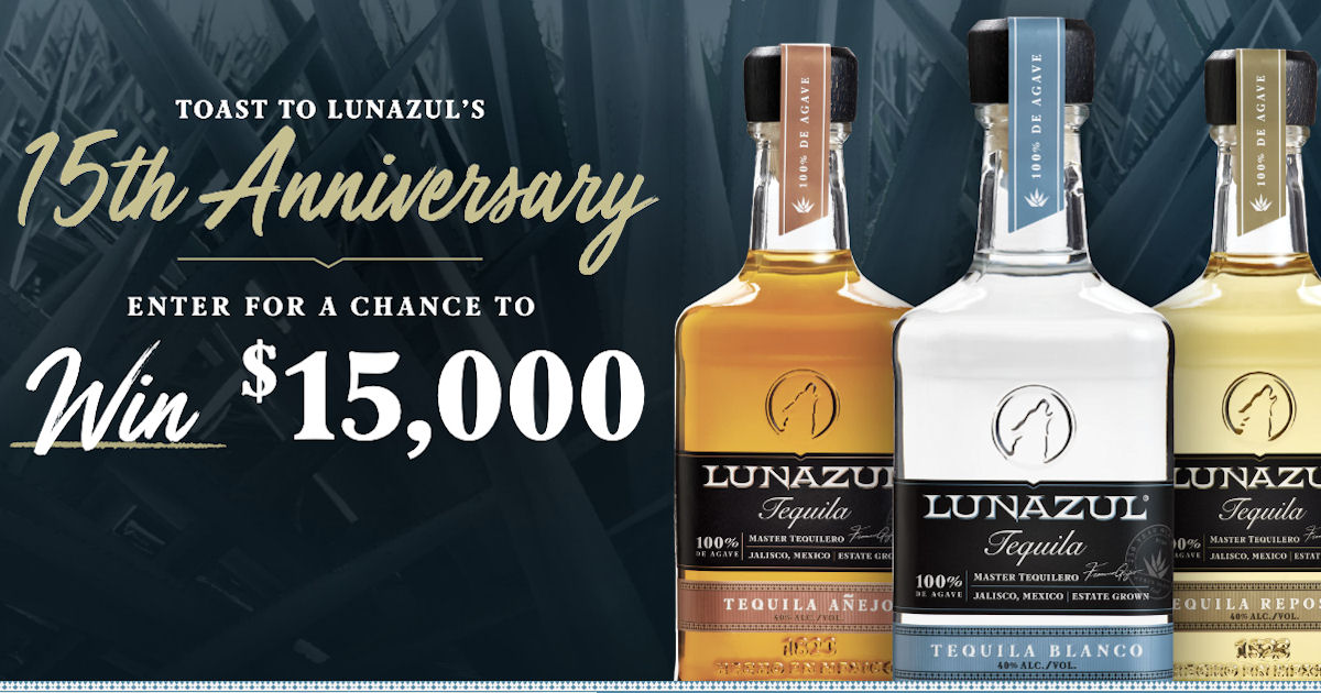 lunazul tequila 15th anniversary giveaway