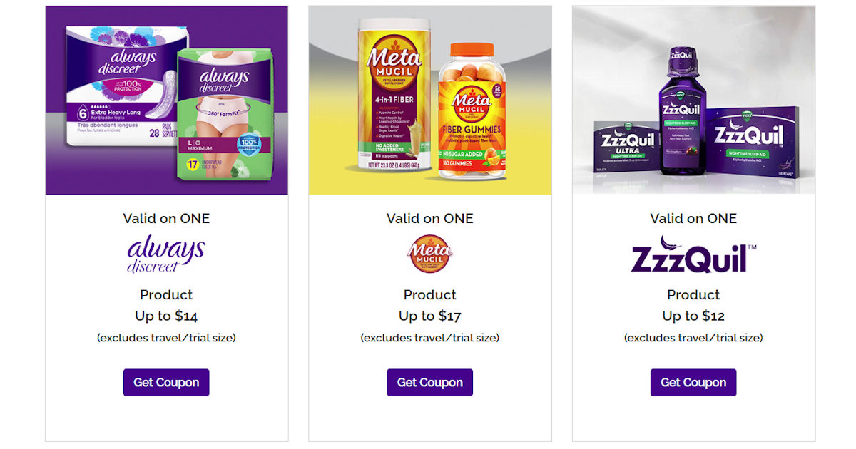 Free Always Discreet, Metamucil or ZzzQuil Product Check Email Free