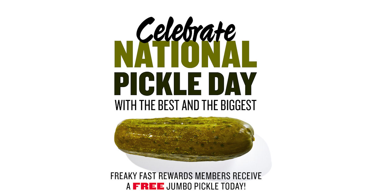 Free Jumbo Pickle at Jimmy John's Free Samples