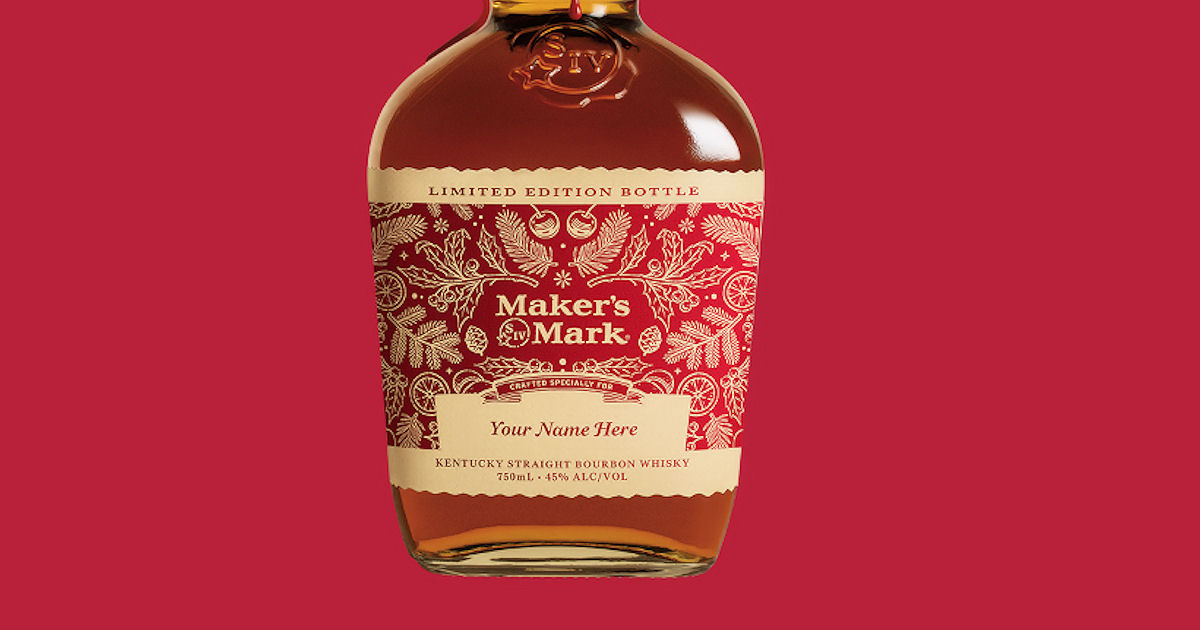 FREE Personalized Maker's Mark Holiday Bottle Labels