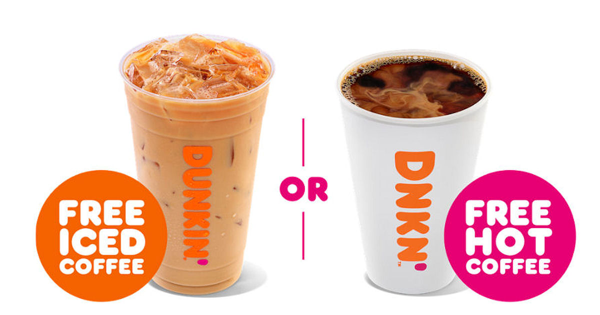 Free Iced or Hot Coffee at Dunkin Today Free Product Samples