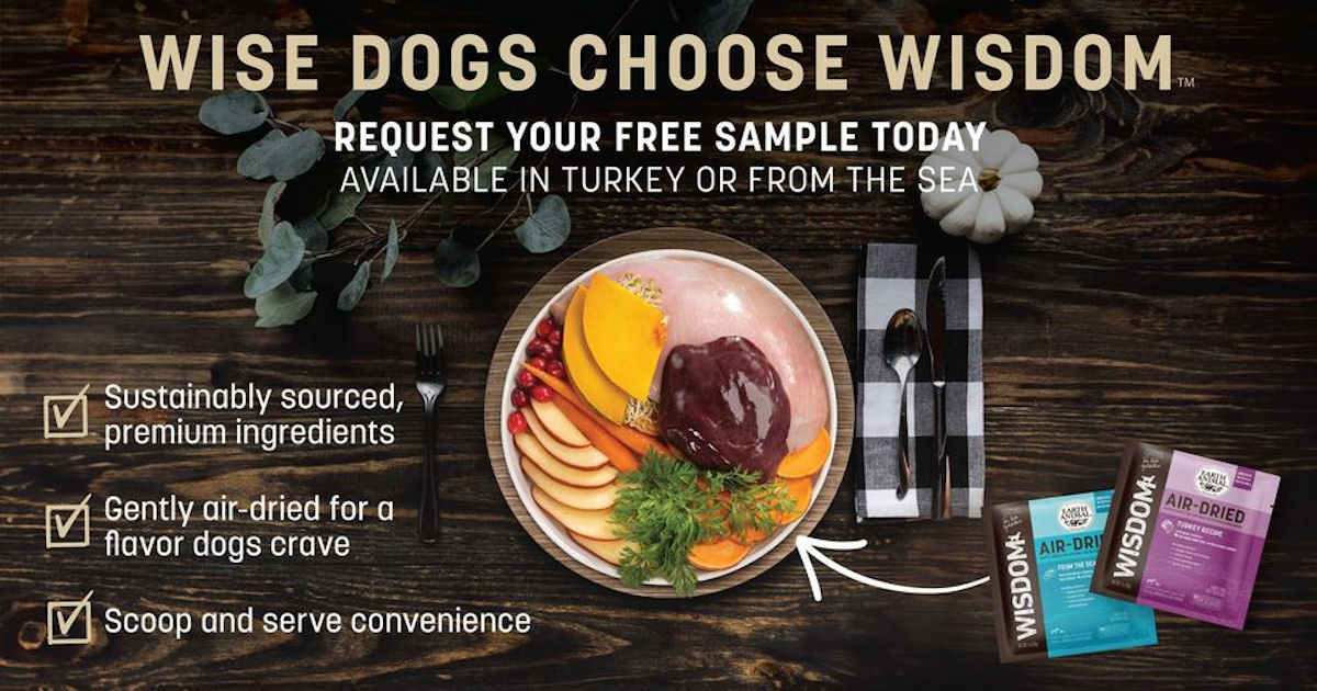FREE Sample of Earth Animal Wisdom Air-Dried Dog Food!