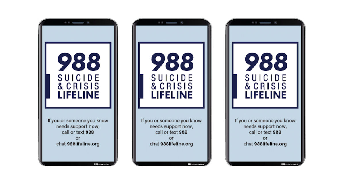 988 Suicide & Crisis Lifeline Rectangle Magnet