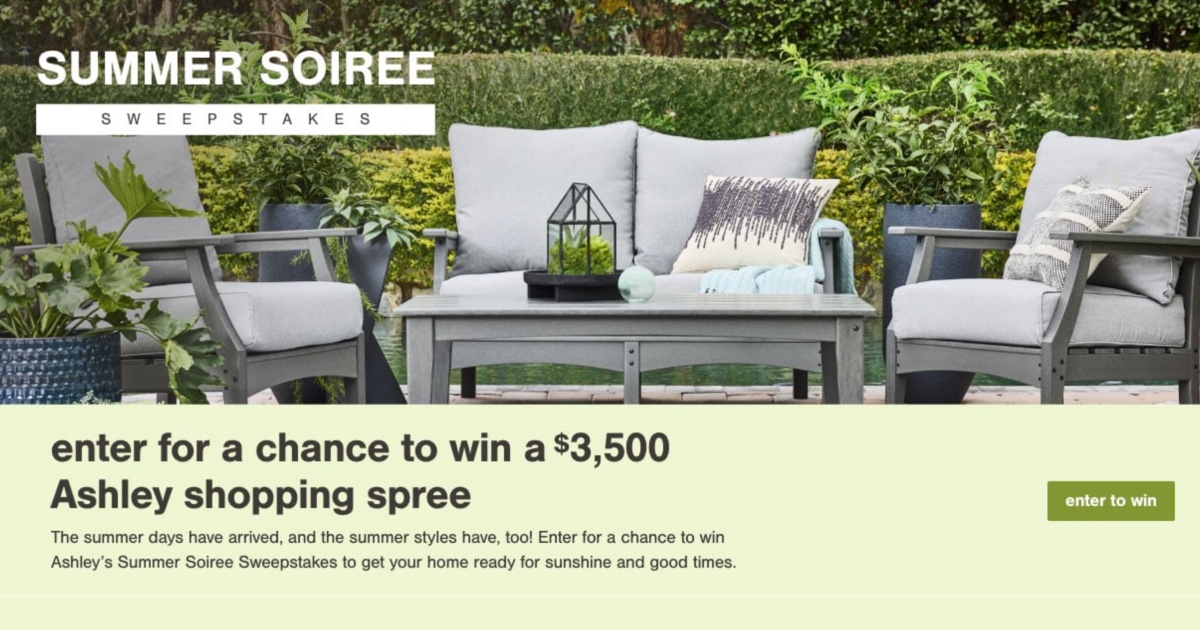 Win a 3,500 Ashley Furniture Shopping Spree Free Sweepstakes
