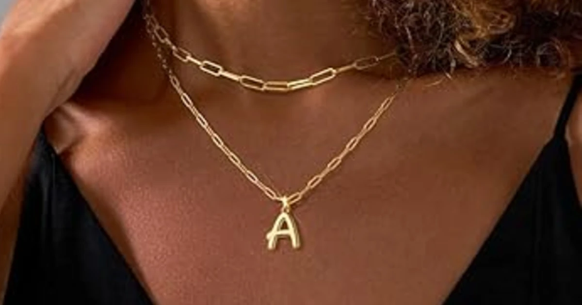 Layered Bubble Initial Necklace
