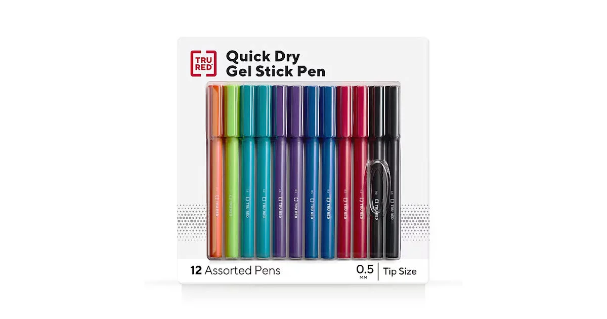 Staples True Red Stick Pens