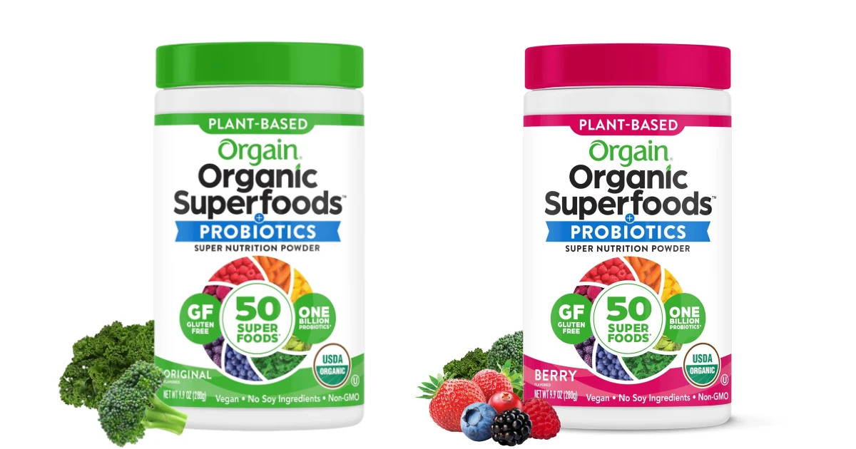 Orgain Organic Greens Probiotic Powder at Amazon