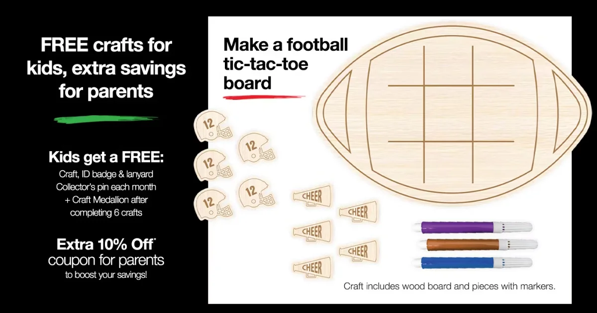 JCPenney Football Tic-Tac-Toe Board