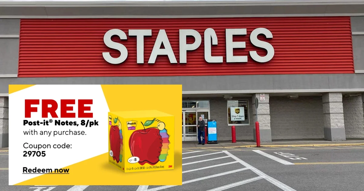 Staples Free Post It Notes