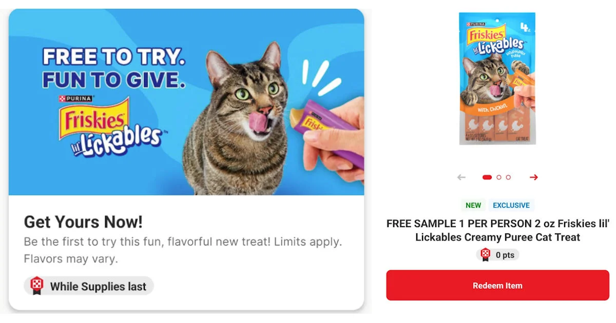 purina perks app Friskies Lil Lickables