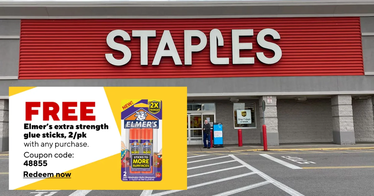 Staples Free Elmers Glue Sticks