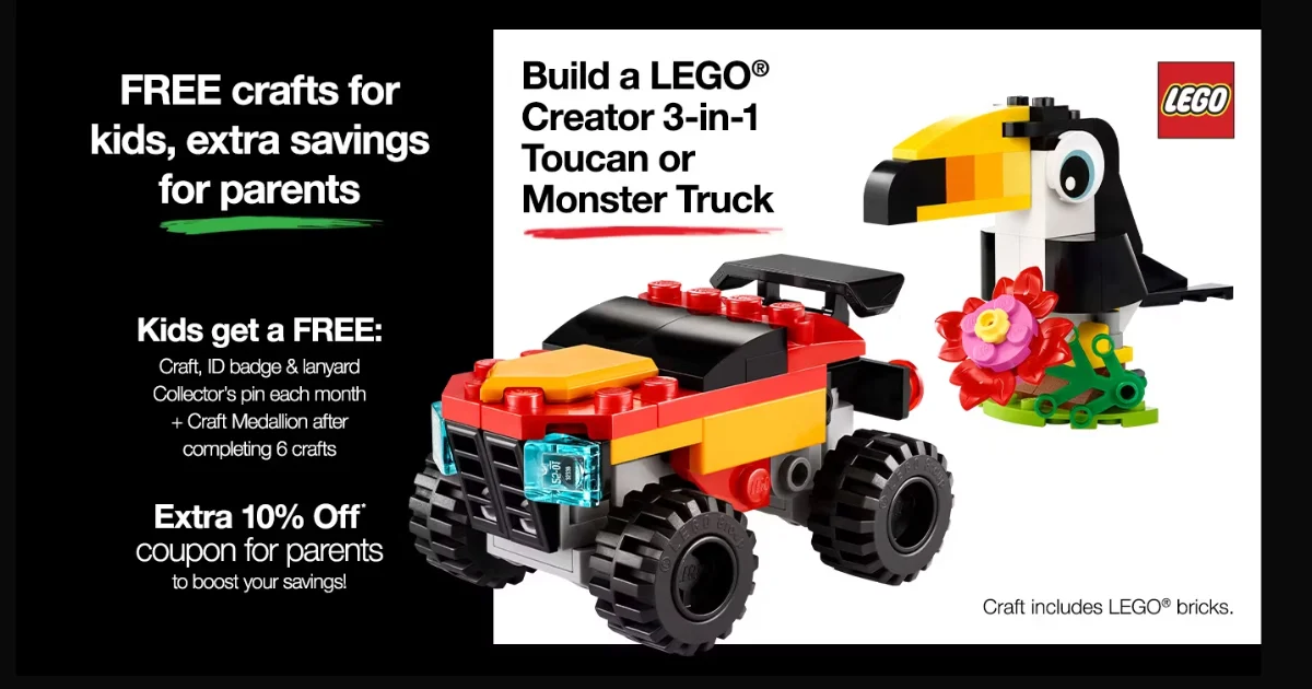 JCPenney LEGO Creator Toucan Craft