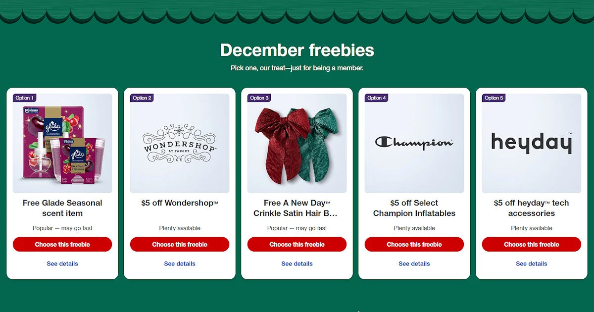 Target Free Gift December