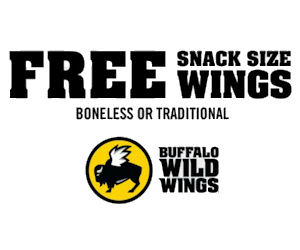 FREE Order of Snack Size Wings at Buffalo Wild Wings