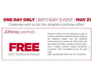 JCPenney Portraits - Free 8x10 Portrait with Coupon - Free Product Samples