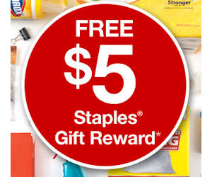 staples rewards possible free 5 gift reward check emails staples reward login