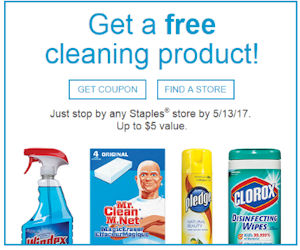 free cleaning product for staples rewards members check email